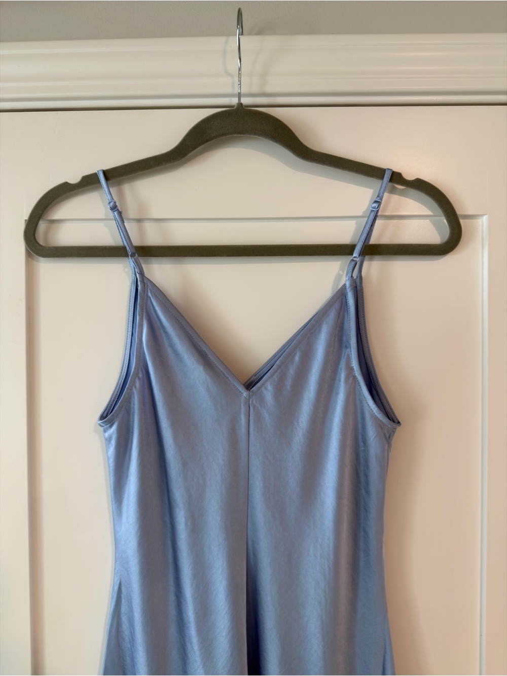 Express Light Blue Satin Slip Dress - Picture 7 of 7